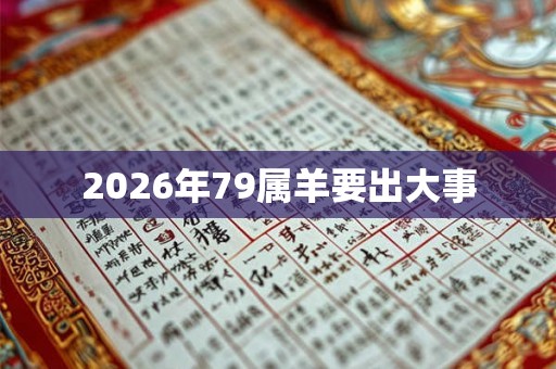2026年79属羊要出大事