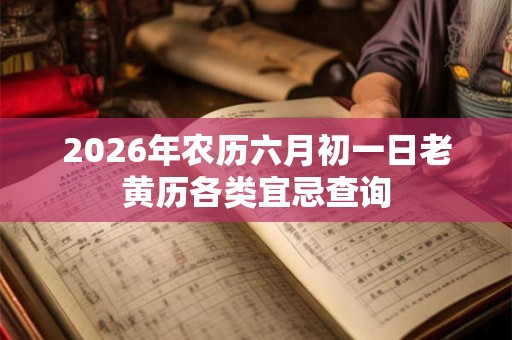 2026年农历六月初一日老黄历各类宜忌查询