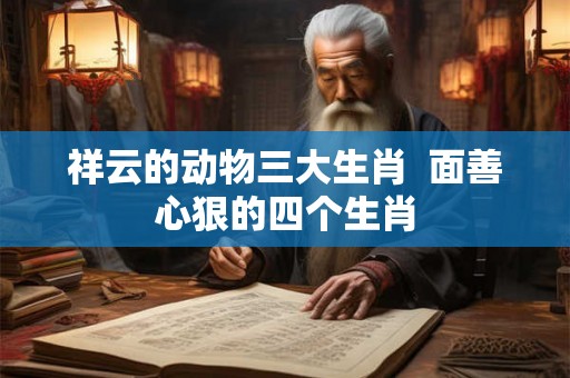 祥云的动物三大生肖  面善心狠的四个生肖