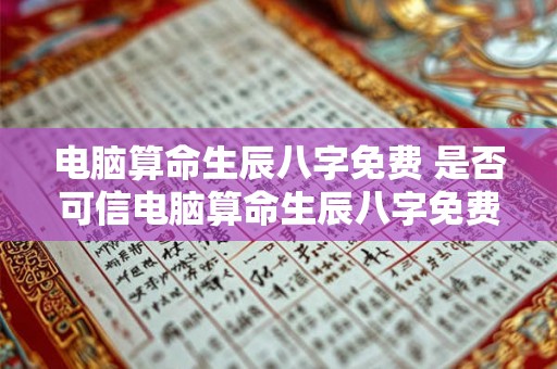 电脑算命生辰八字免费 是否可信电脑算命生辰八字免费真的准吗