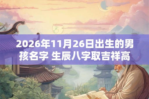 2026年11月26日出生的男孩名字 生辰八字取吉祥高分好名