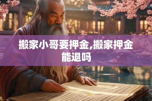 搬家小哥要押金,搬家押金能退吗