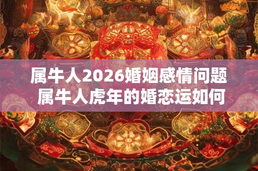 属牛人2026婚姻感情问题 属牛人虎年的婚恋运如何 属牛人2026婚姻感情问题 属牛人虎年的婚恋运如何