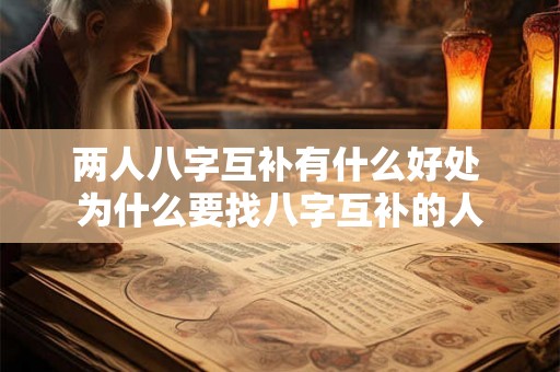两人八字互补有什么好处 为什么要找八字互补的人