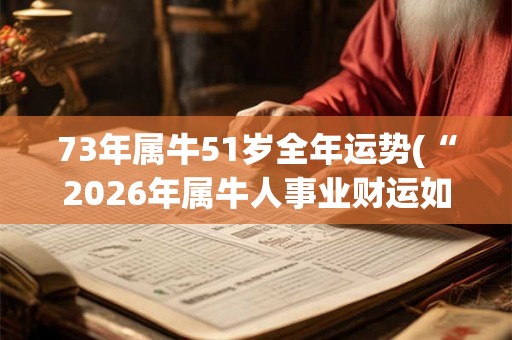 73年属牛51岁全年运势(“2026年属牛人事业财运如何？！”)