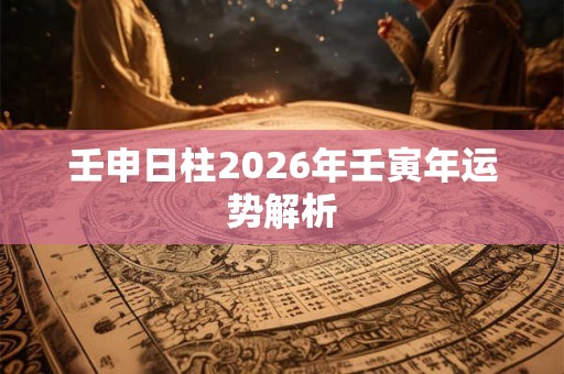 壬申日柱2026年壬寅年运势解析 壬申日柱2026年壬寅年运势解析