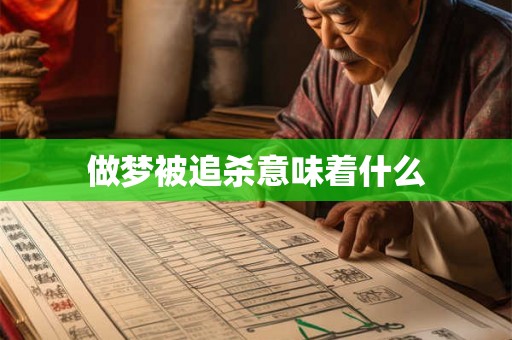 做梦被追杀意味着什么