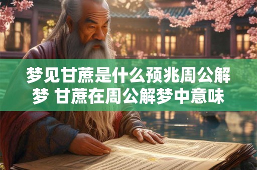 梦见甘蔗是什么预兆周公解梦 甘蔗在周公解梦中意味着什么