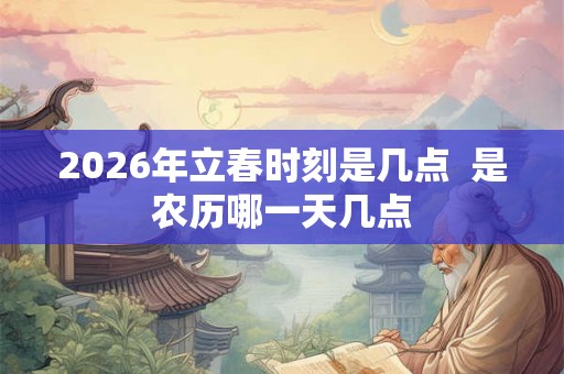 2026年立春时刻是几点  是农历哪一天几点