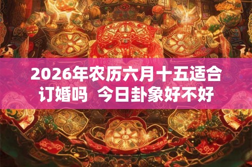 2026年农历六月十五适合订婚吗 今日卦象好不好 2026年农历六月十五适合订婚吗 今日卦象好不好