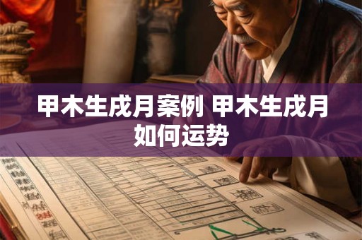 甲木生戌月案例 甲木生戌月如何运势 甲木生戌月案例 甲木生戌月如何运势