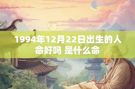 1994年12月22日出生的人命好吗 是什么命