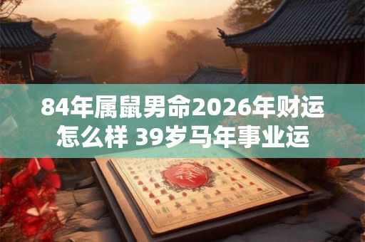 84年属鼠男命2026年财运怎么样 39岁马年事业运 84年属鼠男命2026年财运怎么样 39岁马年事业运