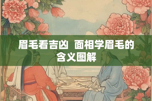 眉毛看吉凶  面相学眉毛的含义图解