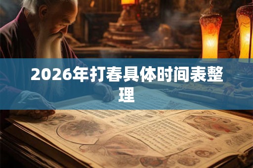2026年打春具体时间表整理