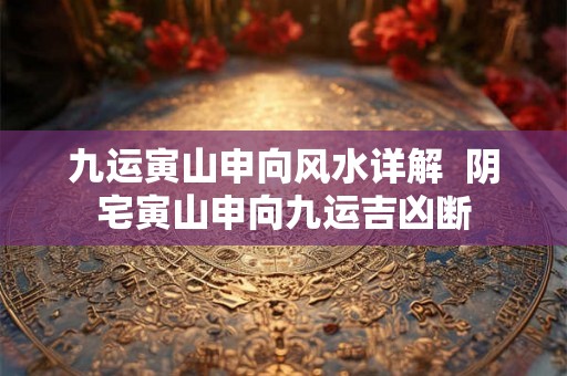 九运寅山申向风水详解 阴宅寅山申向九运吉凶断 九运寅山申向风水详解 阴宅寅山申向九运吉凶断