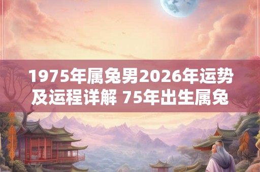 1975年属兔男2026年运势及运程详解 75年出生属兔人2026全年每月运势男性 1975年属兔男2026年运势及运程详解 75年出生属兔人2026全年每月运势男性
