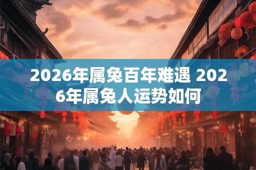 2026年属兔百年难遇 2026年属兔人运势如何
