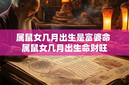 属鼠女几月出生是富婆命 属鼠女几月出生命财旺