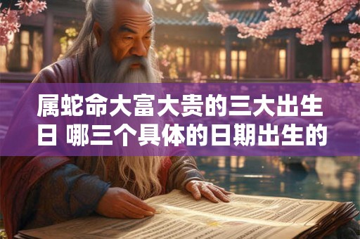 属蛇命大富大贵的三大出生日 哪三个具体的日期出生的人属蛇命最有可能大富大贵