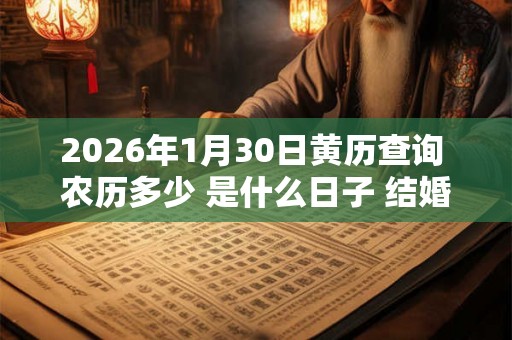 2026年1月30日黄历查询 农历多少 是什么日子 结婚吉时