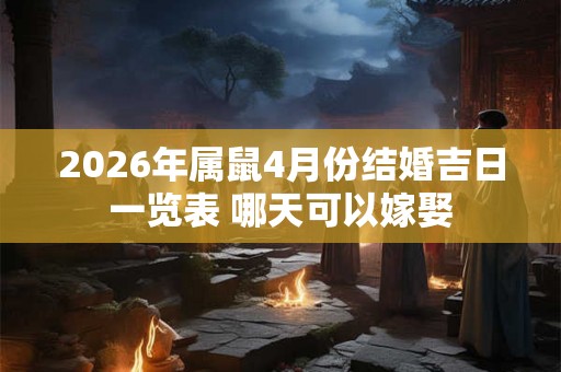 2026年属鼠4月份结婚吉日一览表 哪天可以嫁娶
