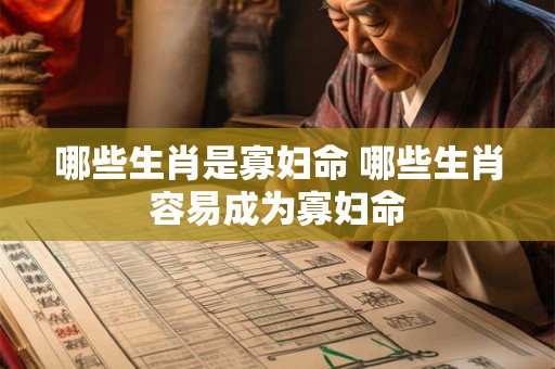 哪些生肖是寡妇命 哪些生肖容易成为寡妇命