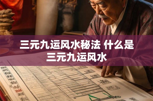 三元九运风水秘法 什么是三元九运风水