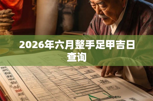 2026年六月整手足甲吉日查询