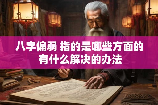 八字偏弱 指的是哪些方面的 有什么解决的办法