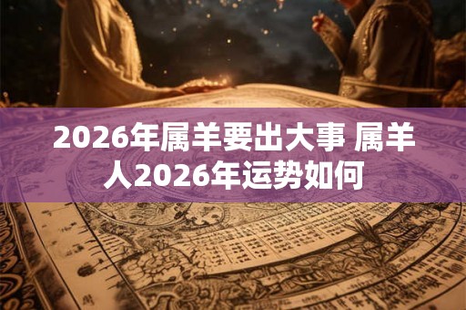 2026年属羊要出大事 属羊人2026年运势如何