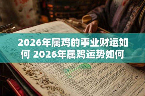 2026年属鸡的事业财运如何 2026年属鸡运势如何