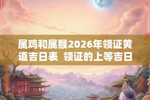 属鸡和属猴2026年领证黄道吉日表  领证的上等吉日
