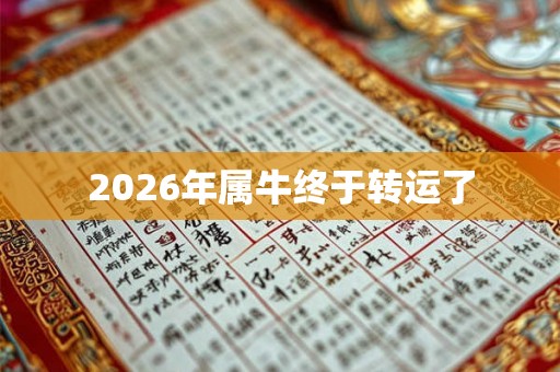 2026年属牛终于转运了