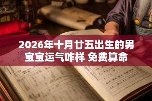 2026年十月廿五出生的男宝宝运气咋样 免费算命