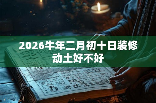 2026牛年二月初十日装修动土好不好