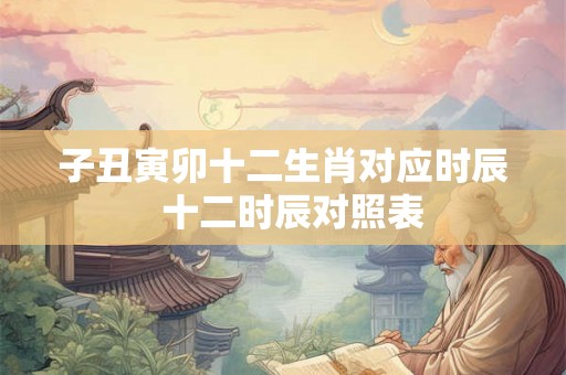 子丑寅卯十二生肖对应时辰  十二时辰对照表
