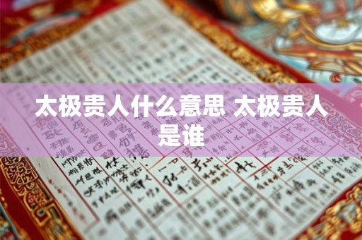 太极贵人什么意思 太极贵人是谁 太极贵人什么意思 太极贵人是谁