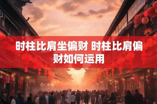 时柱比肩坐偏财 时柱比肩偏财如何运用