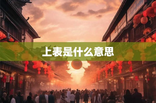 上表是什么意思