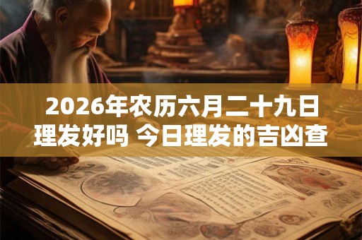 2026年农历六月二十九日理发好吗 今日理发的吉凶查询