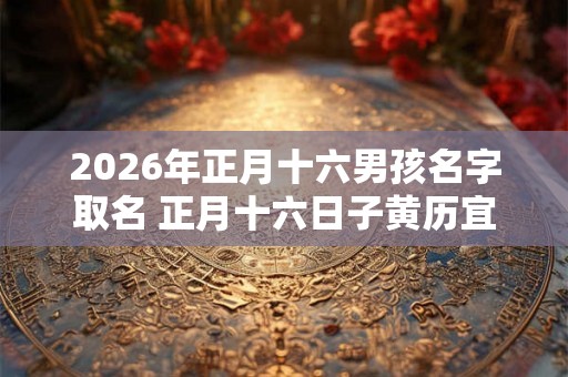 2026年正月十六男孩名字取名 正月十六日子黄历宜忌