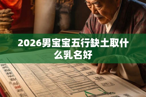 2026男宝宝五行缺土取什么乳名好