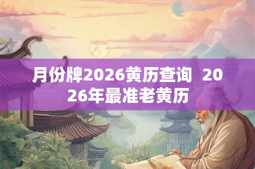 月份牌2026黄历查询 2026年最准老黄历 月份牌2026黄历查询 2026年最准老黄历