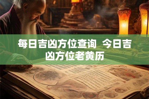 每日吉凶方位查询  今日吉凶方位老黄历