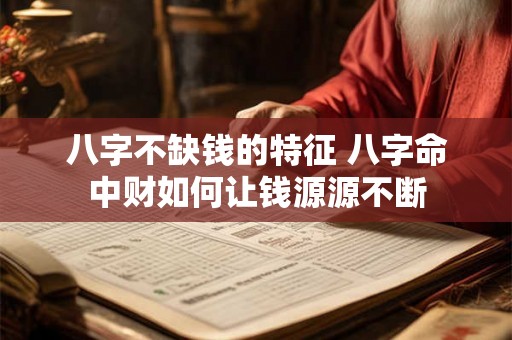 八字不缺钱的特征 八字命中财如何让钱源源不断