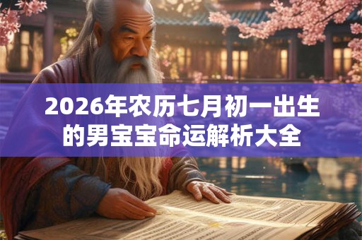 2026年农历七月初一出生的男宝宝命运解析大全