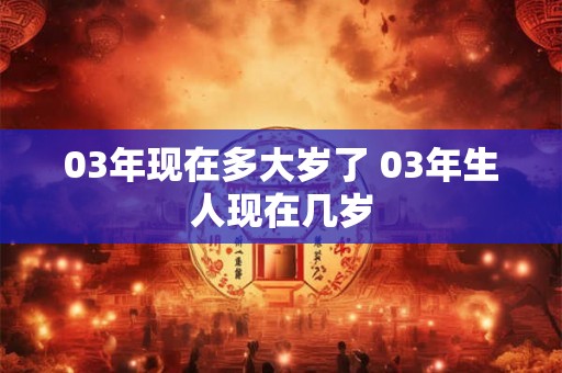 03年现在多大岁了 03年生人现在几岁