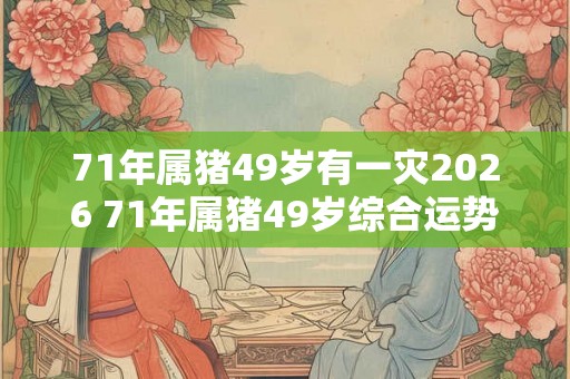 71年属猪49岁有一灾2026 71年属猪49岁综合运势 71年属猪49岁有一灾2026 71年属猪49岁综合运势