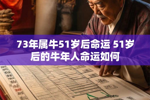 73年属牛51岁后命运 51岁后的牛年人命运如何